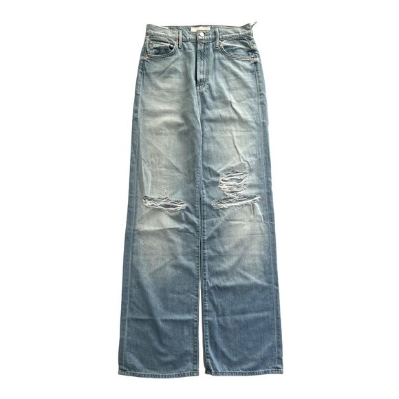 NWT MOTHER The Maven Heel Jeans in Ripped Off Blue